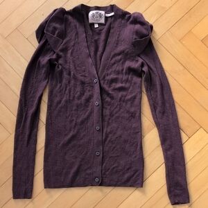 Juicy Couture Plum Button-Up Cardigan